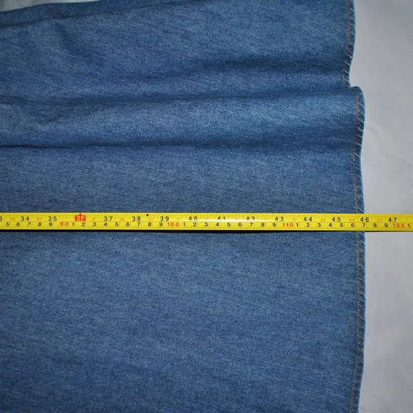 Vintage 90s Denim Long Sleeve Midi Dress Size 9/10 - Picture 10 of 10